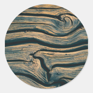 Trendy Wood Wooden Tree Logs Classic Round Sticker