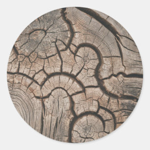 Trendy Wood Wooden Tree Logs Classic Round Sticker