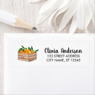 Trendy Wooden Crate Oranges Return Address Label