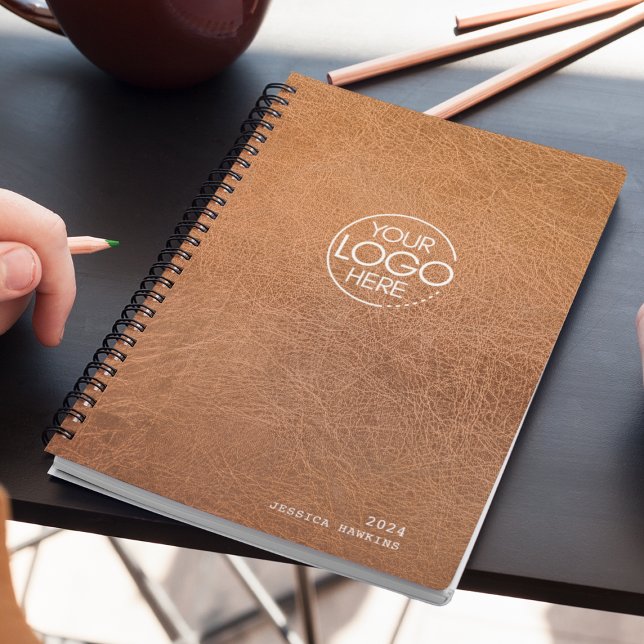 Trendy Worn Leather Modern Logo Weekly Planner (Creator Uploaded)