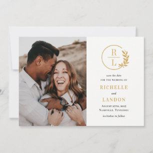 Trendy Wreath Editable Colour Save The Date Card