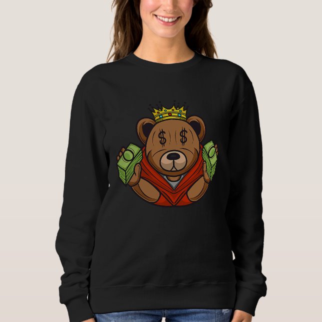 Trendy Y2K Rich Bear Urban Streetwear Aesthetic Gr Sweatshirt (Front)