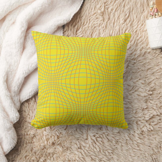 Trendy Yellow Abstract Pattern Pillow (Blanket)