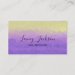 Trendy yellow and light purple abstract  business card
