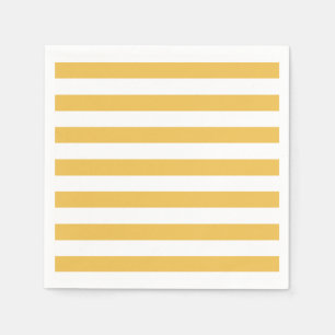 Trendy Yellow and White Wide Horizontal Stripes Napkin