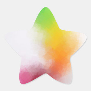 Trendy Yellow Blue Green Pink Red Modern Abstract Star Sticker