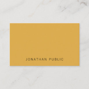 Trendy Yellow Brown Modern Elegant Simple Template Business Card