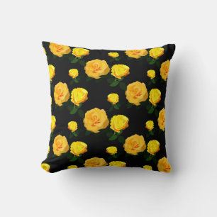 trendy yellow floral cushion