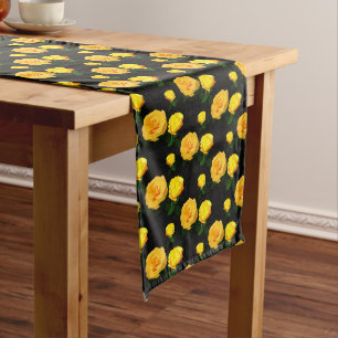 trendy yellow floral   long table runner