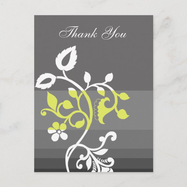 trendy  yellow grey ThankYou Cards (Front)