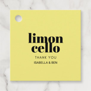 Trendy Yellow Homemade Limoncello  Favour Tags