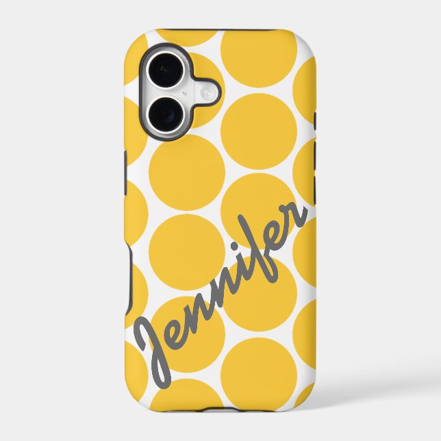 Trendy Yellow Polka Dot Pattern iPhone 5 Case (Back)