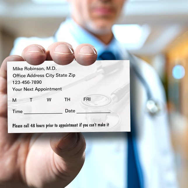Trendy Yet Simple Medical Appointment Cards (Creator Uploaded)