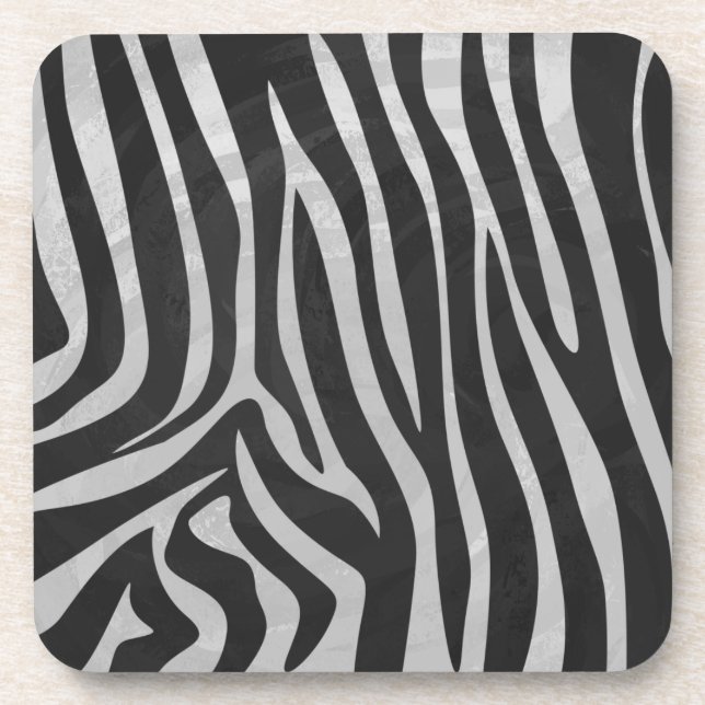 Trendy Zebra Animal Print Pattern created by Imagi Coaster (Front)