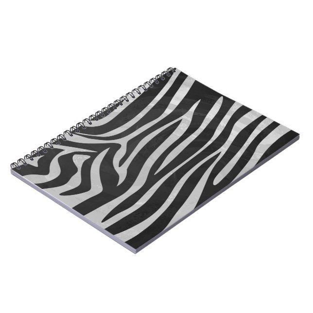 Trendy Zebra Animal Print Pattern created by Imagi Spiral Notebook (Left Side)