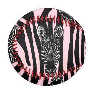 Trendy Zebra Herd on Zebra Print Pink Baseball
