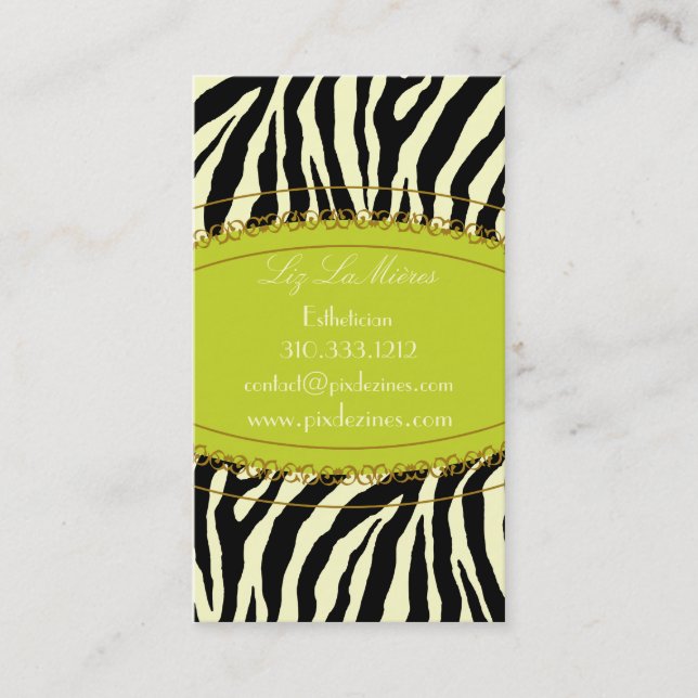 Trendy zebra print business card (Front)
