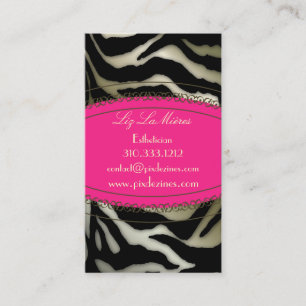 Trendy zebra print, dark brown business card