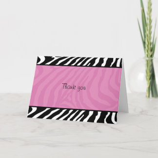 Trendy Zebra Stripe Folded Thank you note