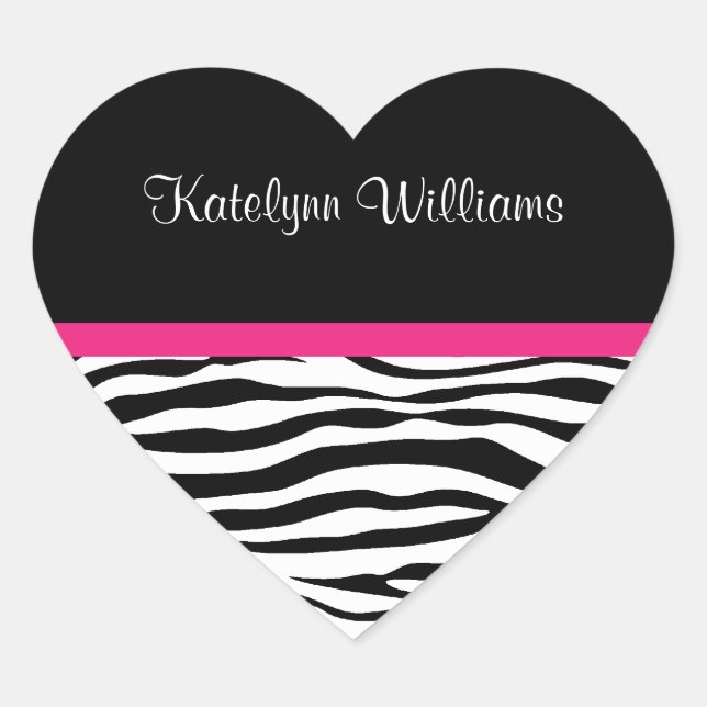 Trendy Zebra Stripe Personalised Sticker (Front)