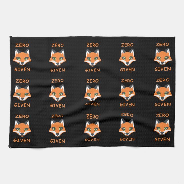 Trendy Zero Fox Given phrase Emoji Cartoon Tea Towel (Horizontal)