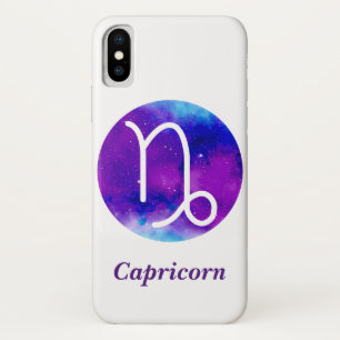 Trendy Zodiac Sign Capricorn Purple Nebula Case-Mate iPhone Case