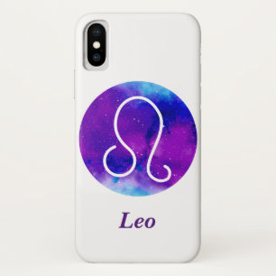 Trendy Zodiac Sign Leo Purple Nebula Case-Mate iPhone Case