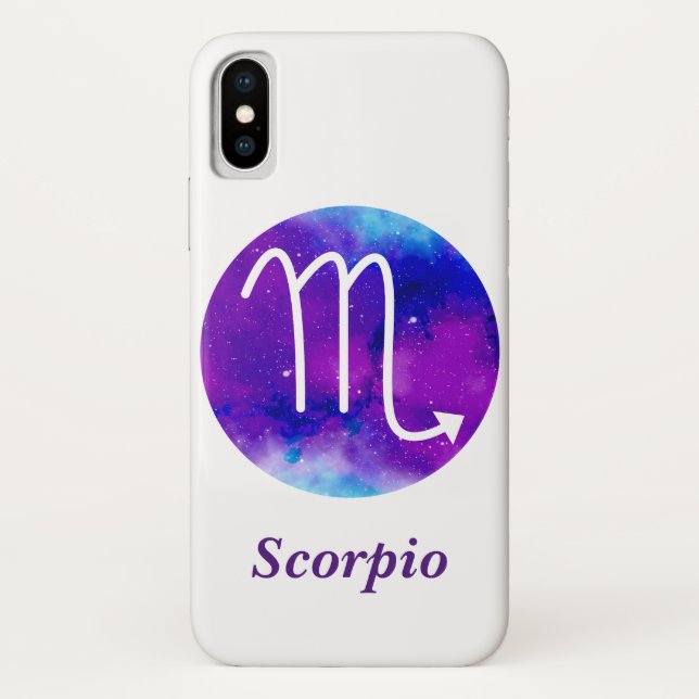 Trendy Zodiac Sign Scorpio Purple Nebula Case-Mate iPhone Case (Back)