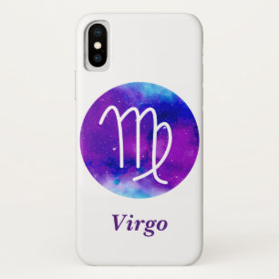Trendy Zodiac Sign Virgo Purple Nebula Case-Mate iPhone Case