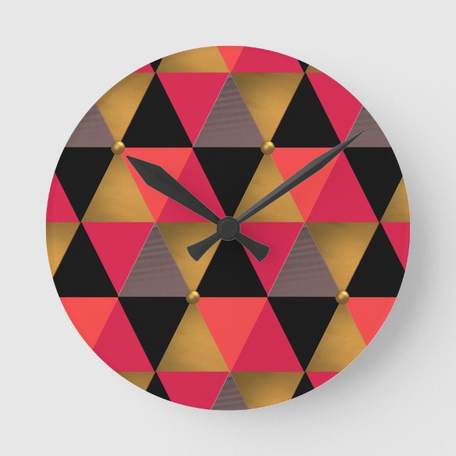 Trent Colour Coral ,rose,ambra, Round Clock (Front)