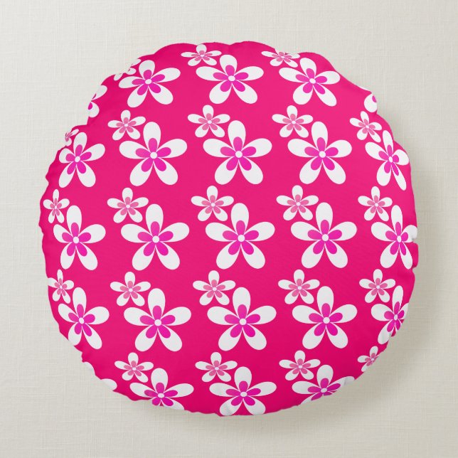 Trent Colour pink ,rose, Round Cushion (Front)