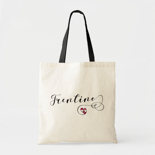 Trentino Heart Flag, Province of Trento, Italy Tot Tote Bag (Front)