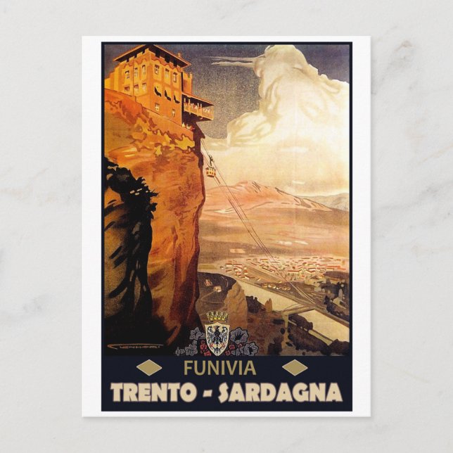 Trento - Sardagna Cable Car Postcard (Front)