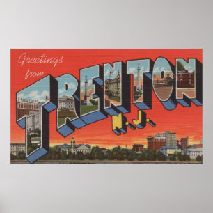 Trenton, New Jersey - Large Letter Scenes Poster