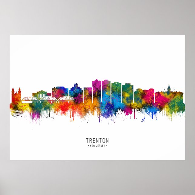 Trenton New Jersey Skyline Poster (Front)