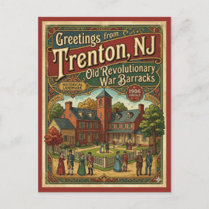 Trenton NJ Revolutionary War Barracks Vintage Postcard