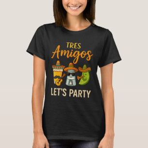 Tres Amigos Tequila Salt Lime Cinco De Mayo T-Shirt