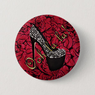 Tres Chic Rouge Fleurs 6 Cm Round Badge