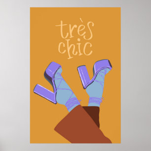 Très Chic Vintage Fashion Print Elegant French Art