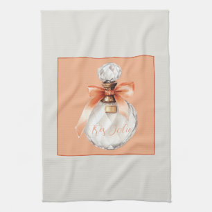 Très Jolie (very pretty) Perfume Bottle Ribbon Tea Towel