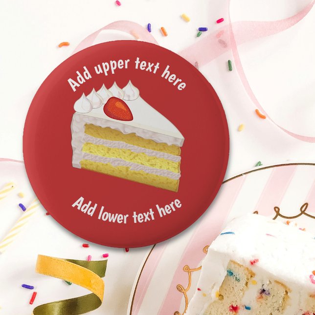 Tres Leches Birthday Cake for your own text / name 6 Cm Round Badge (Creator Uploaded)