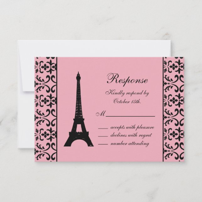 Tres Paris RSVP (pink) Card (Front)