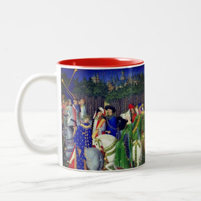 Tres Riches Heures (May) Two-Tone Coffee Mug (Left)