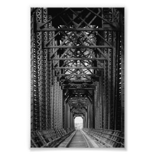 Trestle Bridge In Black And White Photo Print