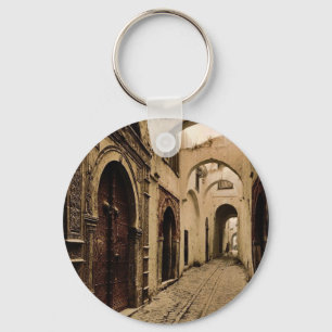 Tresure Street, Tunis, Tunisia classic Photochrom Key Ring