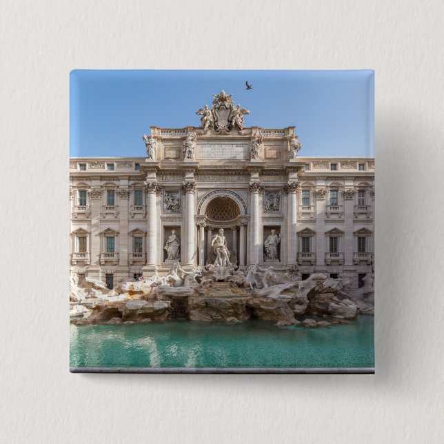 Trevi Fountain at early morning - Rome, Italy 15 Cm Square Badge (Front)
