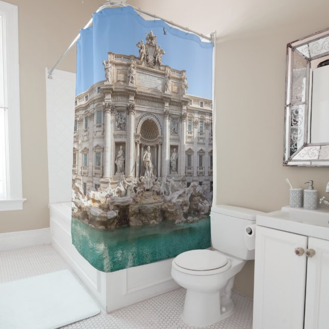 Trevi Fountain at early morning - Rome, Italy Shower Curtain (In Situ)