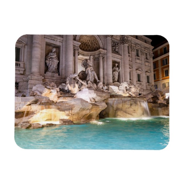 Trevi Fountain at night - Rome, Italy Magnet (Horizontal)