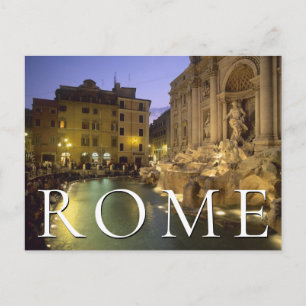 Trevi Fountain at Night Rome, Italy Thank You Postcard