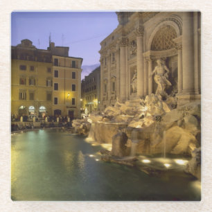 Trevi Fountain at night, Rome, Lazio, Italy Glass Coaster